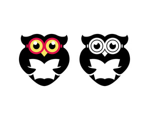 Owl geek color and black logo