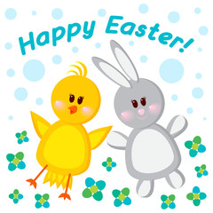 Obraz na płótnie Canvas Greeting card happy Easter. Vector illustration