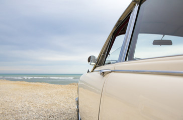 Old car waterfront