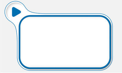 Blue frame for your text and play icon
