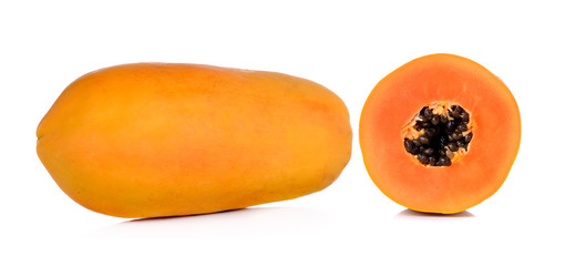 yellow papaya isolated on white background