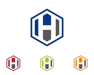 H hexagon logo icon template 1