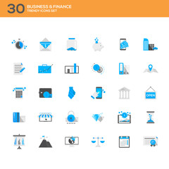 Set of modern flat design Business and Finance icons