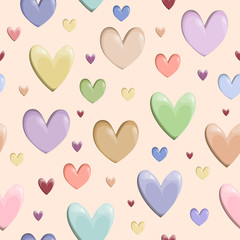 Valentine heart pattern vector. Little cute colorful heart