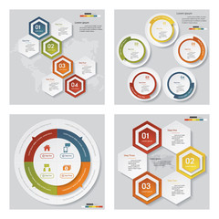 Fototapeta premium Collection of 4 design template/graphic or website layout.