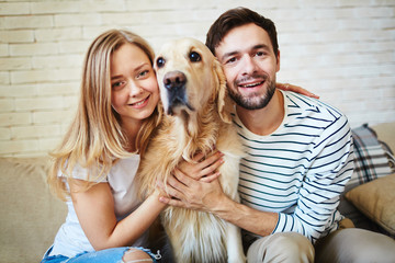 Couple with dog