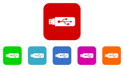 usb vector icon set