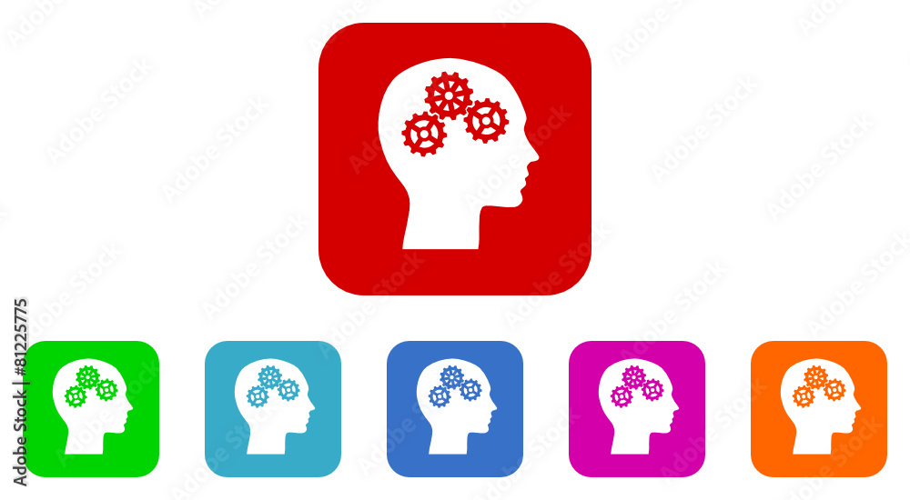 Poster head vector icon set