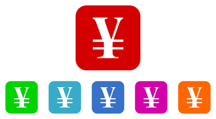 yen vector icon set