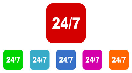 24/7 vector icon set