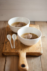 Vietnamese meatballs in broth