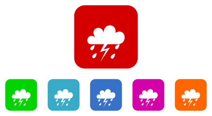 storm flat icon vector set