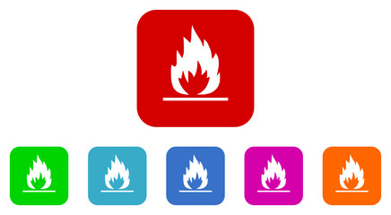 fire vector icon set