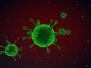 Virus/Bacteria 3D illustration in blood micro environment