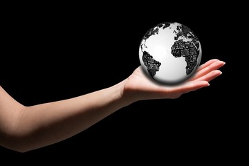 Composite image of hand showing