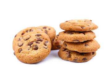 Tasty cookies on a white background.