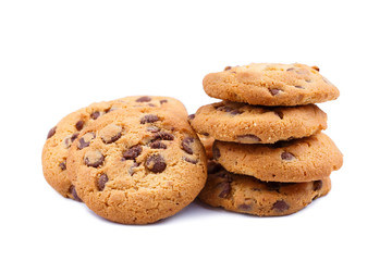 Tasty cookies on a white background.