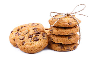 Tasty cookies on a white background.