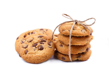 Tasty cookies on a white background.