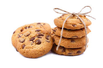 Tasty cookies on a white background.