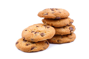 Tasty cookies on a white background.