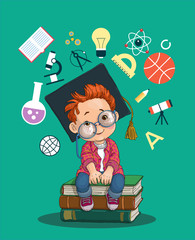 little boy on the books