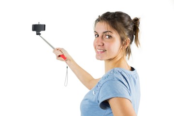 Casual brunette taking a selfie