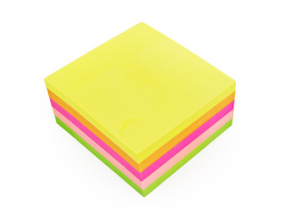 colorful post-it notes isolated on white