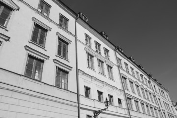 Stockholm architecture. Black and white.