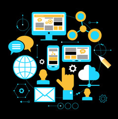 infographics background social media network