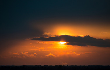 Fiery  sunset sky