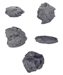 Rocks/Meteors Set isolated on white background - obrazy, fototapety, plakaty