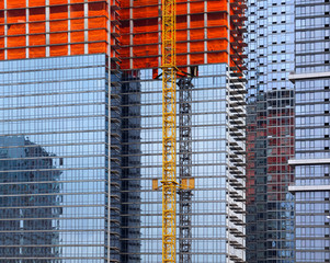construction of a modern tall building