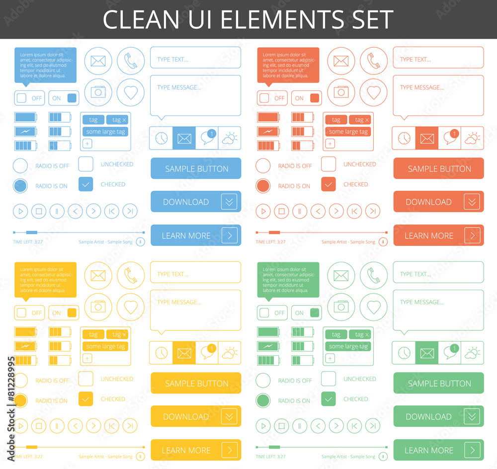 Poster clean minimalistic elements for web and mobile