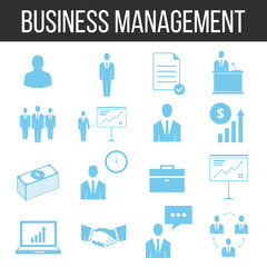 Business management and human resources icons set