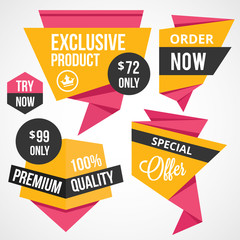 Premium quality creative badges set