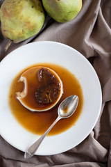 panna cotta with pears