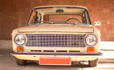 Beige old russian restored car