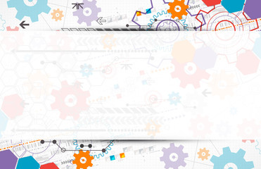 Abstract technological background with cogwheels.