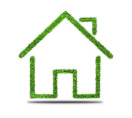 Abstract green grass house icon