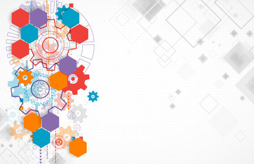 Abstract technological background with cogwheels.