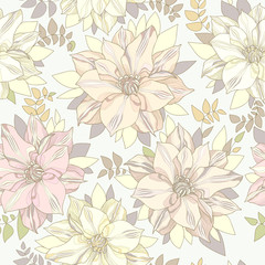 Seamless floral vector pattern.