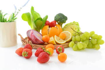 Plakat 新鮮な果物と野菜