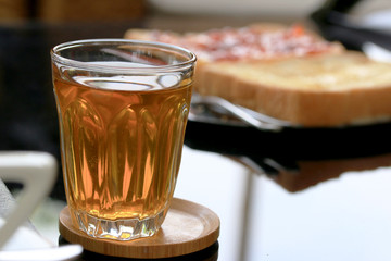 Hot tea in the cup
