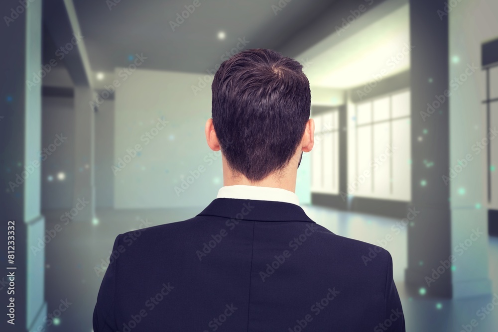Aufkleber composite image of rear view of businessman in suit standing