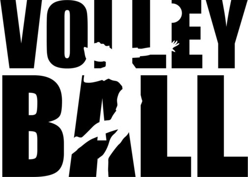 Volleyball Word with player