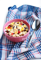 homemade muesli with yogurt