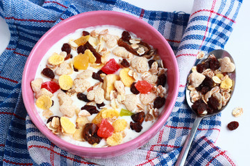 homemade muesli with yogurt