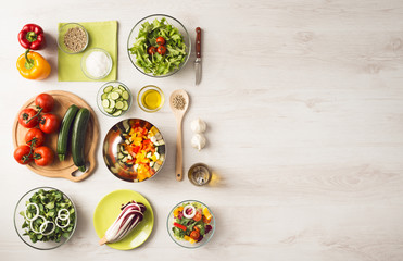 Fototapeta na wymiar Healthy eating and food preparation at home
