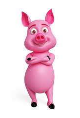 Pink pig with folding hand